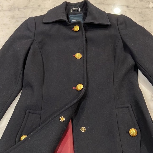 Nautica Military Nautical Style Wool Pea Coat - Picture 9 of 14